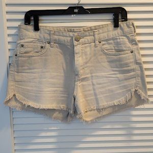 Free People Jean Shorts Frayed Hem Beige - Size 28